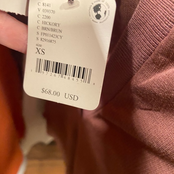 XS 🔖 FREE PEOPLE Intimately Do It Right Bodysuit Collar Hickory Mauve - Picture 6 of 6